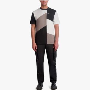 Karl Lagerfeld Mens Stretch‎ Logo Belted Cargo Pants Black Large NWT MSRP $125